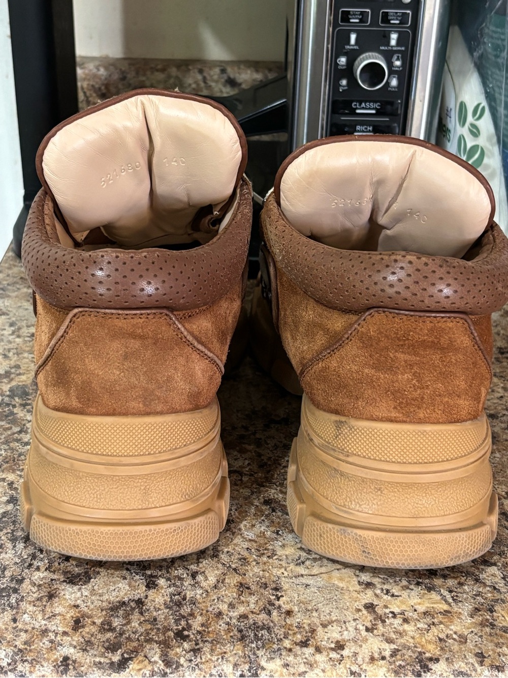 GUCCI “BRICK RED” FLASHTREK SNEAKERS SIZE 7.5 MENS MADE IN ITALY 100% AUTHENTIC - Picture 2 of 16